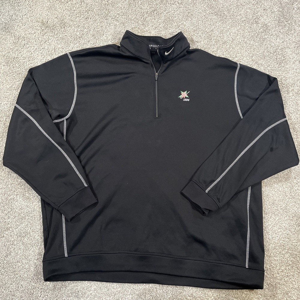 Nike Golf Therma-Fit‎ 1/4 Zip Pullover Men's XXL Black Embroidered Logo Jacket